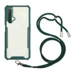 For OPPO Realme X50 5G Acrylic + Color TPU Shockproof Case with Neck Lanyard(Dark Green)