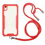 For Xiaomi Redmi Note 7A Acrylic + Color TPU Shockproof Case with Neck Lanyard(Red)