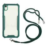 For Xiaomi Redmi Note 7A Acrylic + Color TPU Shockproof Case with Neck Lanyard(Dark Green)