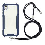 For Xiaomi Redmi Note 7A Acrylic + Color TPU Shockproof Case with Neck Lanyard(Dark Blue)