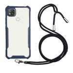 For Xiaomi Redmi 9C / 9 (Indian Version) Acrylic + Color TPU Shockproof Case with Neck Lanyard(Dark Blue)