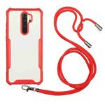 For Xiaomi Redmi 9 / 9 Prime Acrylic + Color TPU Shockproof Case with Neck Lanyard(Red)