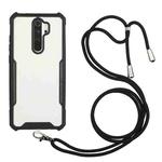 For Xiaomi Redmi 9 / 9 Prime Acrylic + Color TPU Shockproof Case with Neck Lanyard(Black)