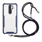 For Xiaomi Redmi Note 8 Pro Acrylic + Color TPU Shockproof Case with Neck Lanyard(Dark Blue)