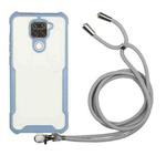 For Xiaomi Redmi Note 9 / 10X 4G Acrylic + Color TPU Shockproof Case with Neck Lanyard(Milk Grey)