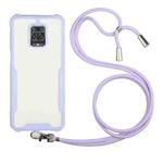 For Xiaomi Redmi Note 9S / Note 9 Pro Acrylic + Color TPU Shockproof Case with Neck Lanyard(Purple)