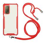 For Xiaomi Mi 10T / 10 Pro / Redmi K30S Acrylic + Color TPU Shockproof Case with Neck Lanyard(Red)