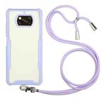 For Xiaomi Poco X3 Acrylic + Color TPU Shockproof Case with Neck Lanyard(Purple)