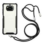 For Xiaomi Poco X3 Acrylic + Color TPU Shockproof Case with Neck Lanyard(Black)