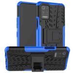 For LG K52 5G Tire Texture Shockproof TPU+PC Protective Case with Holder(Blue)