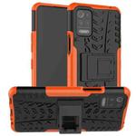 For LG K52 5G Tire Texture Shockproof TPU+PC Protective Case with Holder(Orange)