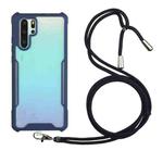 For Huawei P30 Pro Acrylic + Color TPU Shockproof Case with Neck Lanyard(Dark Blue)