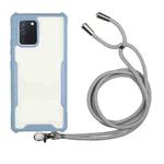 For Huawei P40 Acrylic + Color TPU Shockproof Case with Neck Lanyard(Milk Grey)