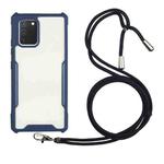 For Huawei P40 Acrylic + Color TPU Shockproof Case with Neck Lanyard(Dark Blue)