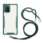 For Huawei P40 Acrylic + Color TPU Shockproof Case with Neck Lanyard(Dark Green)