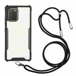 For Huawei P40 Acrylic + Color TPU Shockproof Case with Neck Lanyard(Black)