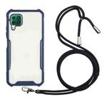 For Huawei P40 Lite / nova 6 SE Acrylic + Color TPU Shockproof Case with Neck Lanyard(Dark Blue)