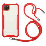 For Huawei Y5p / Honor 9S Acrylic + Color TPU Shockproof Case with Neck Lanyard(Red)