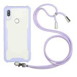 For Huawei Y6p Acrylic + Color TPU Shockproof Case with Neck Lanyard(Purple)