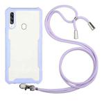 For Huawei Y7p Acrylic + Color TPU Shockproof Case with Neck Lanyard(Purple)