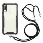 For Huawei Y7p Acrylic + Color TPU Shockproof Case with Neck Lanyard(Black)