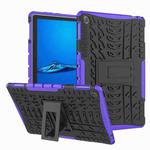 For Huawei MediaPad M5 Lite 10.1 inch Tire Texture Shockproof TPU+PC Protective Case with Holder(Purple)