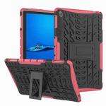 For Huawei MediaPad M5 Lite 10.1 inch Tire Texture Shockproof TPU+PC Protective Case with Holder(Pink)