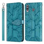 For Samsung Galaxy A8s Life of Tree Embossing Pattern Horizontal Flip Leather Case with Holder & Card Slot & Wallet & Photo Frame & Lanyard(Lake Blue)