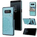 For Samsung Galaxy Note 8 Embossed Pattern PU + TPU Protective Case with Holder & Wallet & Card Slots(Green)