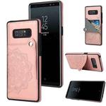 For Samsung Galaxy Note 8 Embossed Pattern PU + TPU Protective Case with Holder & Wallet & Card Slots(Rose Gold)