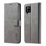 For Samsung Galaxy A42 5G LC.IMEEKE Calf Texture Horizontal Flip Leather Case with Holder & Card Slots & Wallet(Grey)