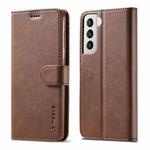 For Samsung Galaxy S21 5G LC.IMEEKE Calf Texture Horizontal Flip Leather Case with Holder & Card Slots & Wallet(Brown)