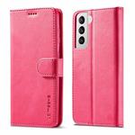 For Samsung Galaxy S21 5G LC.IMEEKE Calf Texture Horizontal Flip Leather Case with Holder & Card Slots & Wallet(Red)