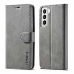 For Samsung Galaxy S21 5G LC.IMEEKE Calf Texture Horizontal Flip Leather Case with Holder & Card Slots & Wallet(Grey)