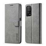 For Xiaomi Mi 10 5G / Mi 10T Pro 5G LC.IMEEKE Calf Texture Horizontal Flip Leather Case with Holder & Card Slots & Wallet(Grey)