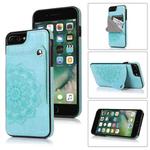 Embossed Pattern PU + TPU Protective Case with Holder & Wallet & Card Slots For iPhone 8 Plus & 7 Plus(Green)