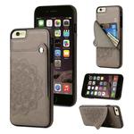 Embossed Pattern PU + TPU Protective Case with Holder & Wallet & Card Slots For iPhone 6 Plus & 6s Plus(Grey)