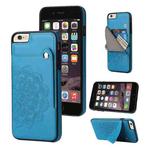 Embossed Pattern PU + TPU Protective Case with Holder & Wallet & Card Slots For iPhone 6 Plus & 6s Plus(Blue)