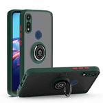 For Motorola Moto E7 (2020) Q Shadow 1 Generation Series TPU + PC Protective Case with 360 Degrees Rotate Ring Holder(Dark Green + Red)