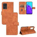 For Cubot X30 Solid Color Skin Feel Magnetic Buckle Horizontal Flip Calf Texture PU Leather Case with Holder & Card Slots & Wallet(Brown)