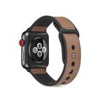 Paste Leather TPU Watch Band For Apple Watch Series 7 45mm / 6 & SE & 5 & 4 44mm / 3 & 2 & 1 42mm(Light Brown)