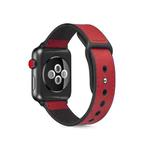 Paste Leather TPU Watch Band For Apple Watch Series 7 45mm / 6 & SE & 5 & 4 44mm / 3 & 2 & 1 42mm(Red)