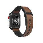 Paste Leather TPU Watch Band For Apple Watch Series 7 45mm / 6 & SE & 5 & 4 44mm / 3 & 2 & 1 42mm(Brown)