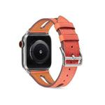Top-grain Leather Watch Band For Apple Watch Series 8&7 41mm / SE 2&6&SE&5&4 40mm / 3&2&1 38mm(Red)