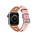 Top-grain Leather Watch Band For Apple Watch Series 8&7 41mm / SE 2&6&SE&5&4 40mm / 3&2&1 38mm(Pink)