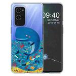 For OnePlus 9 Colored Drawing Pattern Highly Transparent TPU Protective Case(Whale Seabed)