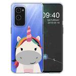 For OnePlus 9 Colored Drawing Pattern Highly Transparent TPU Protective Case(Fat Unicorn)