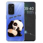 For OnePlus 9 Colored Drawing Pattern Highly Transparent TPU Protective Case(Tilted Head Panda)