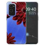 For OnePlus 9 Pro Colored Drawing Pattern Highly Transparent TPU Protective Case(Red Flower)