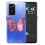 For OnePlus 9 Pro Colored Drawing Pattern Highly Transparent TPU Protective Case(Red Butterfly)
